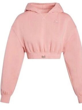 For Love and Lemons Cropped Pink Hoodie Sweatshirt